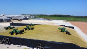 packing corn silage pile